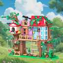 Forest Tree House Building Blocks Compatible with Lego Friends, 462 PCS 3-Level Playhouse with Swinging Bridge, Telescope, & Birdhouse, Birthday Gift for Kids Girls Boys Age 6-12 Years chaobao7701