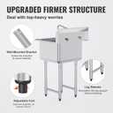 VEVOR Stainless Steel Prep & Utility Sink, 1 Compartment Free Standing Small Sink Include Faucet & legs, 21"x18" Commercial Single Bowl Sinks for Garage, Restaurant, Kitchen, Laundry