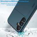 for Samsung Galaxy S25 Plus/S25+ Wallet Case with Card Holder, 2X Screen Protector Dual Layer Heavy Duty Protective Hidden Card Slot Slim Case for Galaxy S25 Plus 6.7" 2025 (Blue)