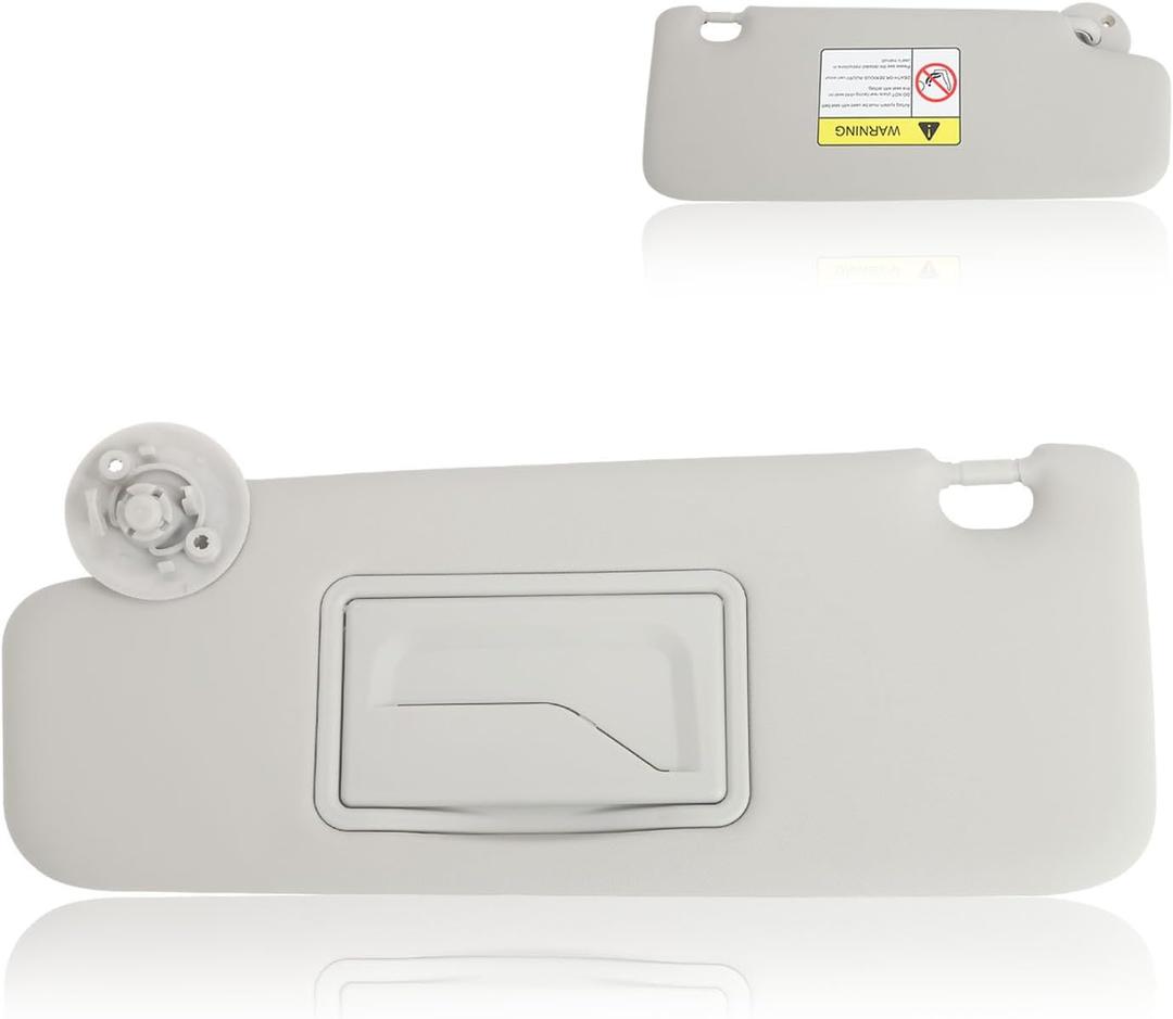 ZONFANT Grey Left Driver Side Sun Visor Without Sunroof Compatible with Chevy Vehicle 2012-2020 Sonic, 2013-2016 Spark, Replace#95055012 95327505 95473602 42478249