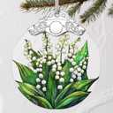 4 x Stained Glass Lily of Valley Flower Christmas Ornament: Christmas Tree Ornaments & Decor, Holiday Decor  Holiday Presents, Gift Ideas & Gifts for Friends, Coworker, and Family