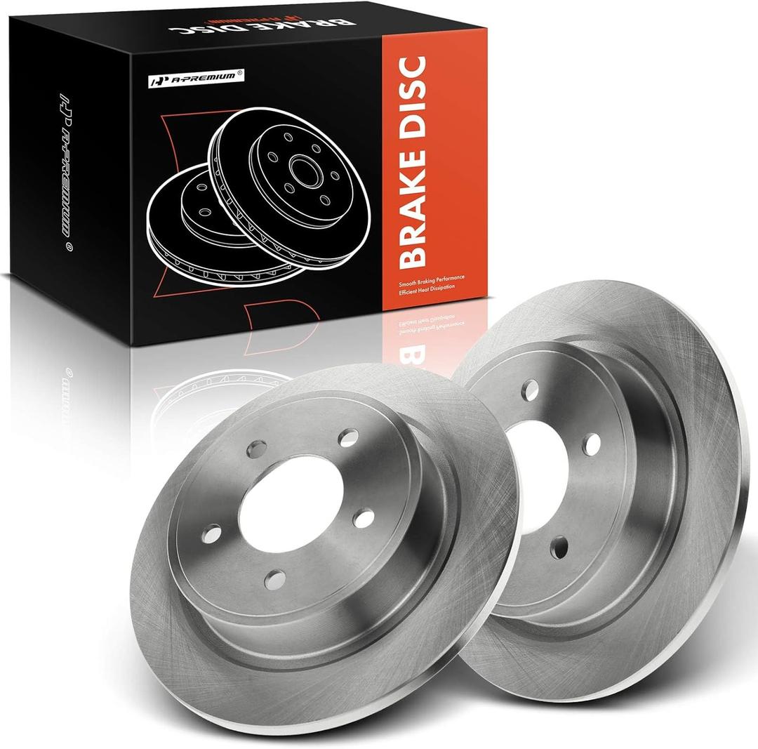 A-Premium 11.22 inch (312mm) Rear Solid Disc Brake Rotors Compatible with Select Chrysler Models - Pacifica 2004 2005 2006 2007 2008, 2-PC Set