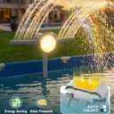 Solar Pool Fountain w/7-Color LED Lights, 2026 Dual-Head Adjustable Spray Pool Fountains for Above & Inground Pools, High-Pressure Waterfall & Pool Sprinkler Fountain for Cooling & Relaxation