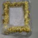 Cuspin 3x5 Picture Frame Small Gold Frames, Vintage Gold Palm Leaves Textured Hand-Crafted Resin with Glass Front, Elegant Retro Photo Frame for Wall and Tabletop Display Home Decor