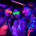 Mega-L 12 Pcs Glow in The Dark Glasses, Glow in The Dark Party Supplies, Neon Fluorescent Blacklight Eyeglasses Party Favors, Glow Photo Booth Props Eyewear Accessories for Women, Men, Adult Halloween