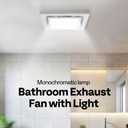 VIVOHOME Bathroom Exhaust Fan with Light, 165CFM Shower Ventilation Exhaust Fan with 6500K LED Light Combo,Ceiling Mount w/ 4" Duct Hose 1.5 Sones Square Fan, Cool White Light, 11.8*11.8*6.9 inches