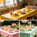12 Pack Hawaiian Plastic Tablecloth for Round Tables, Tropical Luau Disposable Table Cover, Luau Table Cloth for Summer Pool Beach Flamingo Birthday Picnic Party Supplies Decorations