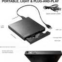 External CD DVD Drive cd Burner, Play & Burn 2-in-1 Portable Slim CD/DVD +/-RW Burner Reader USB and Type-C,Writer Player for Laptop Desktop PC Mac Windows Linux macOS