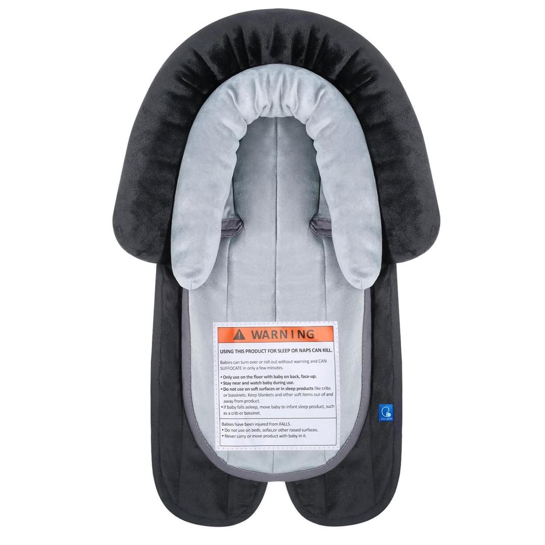 COOLBEBE New 2-in-1 Babybody Supports for Baby Newborn Infants - Extra Soft Stroller Cushion Pads Car Seat Insert, Seasons, Black