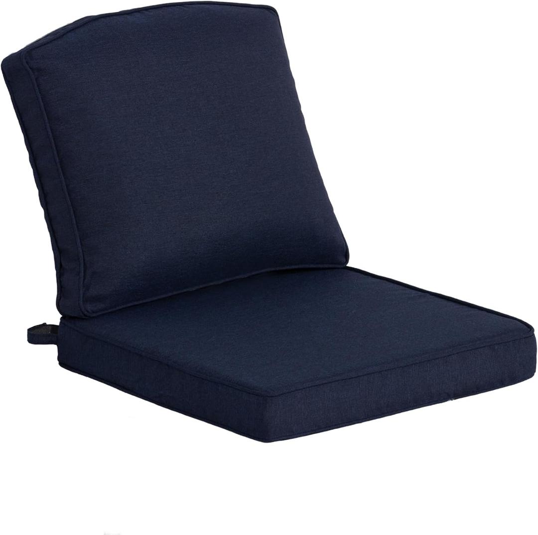 20"x21.5" Outdoor Deep Seat Patio Cushions Set of 1, Outdoor Chair Cushions Bottom Resilient Foam Filling Water-Resistant UV Resistant Weather Resistant with YKK Zippers,Midnight, 20"x21.5"x3.15";1 Set