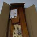 FRIADE Wall Wood Magazine Rack with PE Rattan Grid,Size 17.3" x 4" x 9.4",File Holder For Entryway, Living Room, Waiting Room, Kids room,OfficeBrown