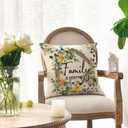 AVOIN colorlife Home Sweet Home Birds Floral Throw Pillow Covers, 18 x 18 Inch Spring Summer Flowers Cushion Case Decoration for Sofa Couch Living Room Bedroom Decor Set of 2