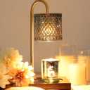 TigQiang Candle Warmer Lamp with Timer Dimmer, Birthday Gifts for Women Mom, House Warming Gifts, Elegant New Home Decor, Wax Warmer for Jar Candles, Heater Lamp for Scented Wax, Black Glass