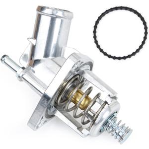 MITZONE Upgrade Aluminum Thermostat Housing Water Outlet Compatible with 2014-2020 Chevy Silverado 1500 Suburban Tahoe GMC Sierra 1500 Yukon Yukon XL Cadillac Escalade Replace 12674639 15-11125