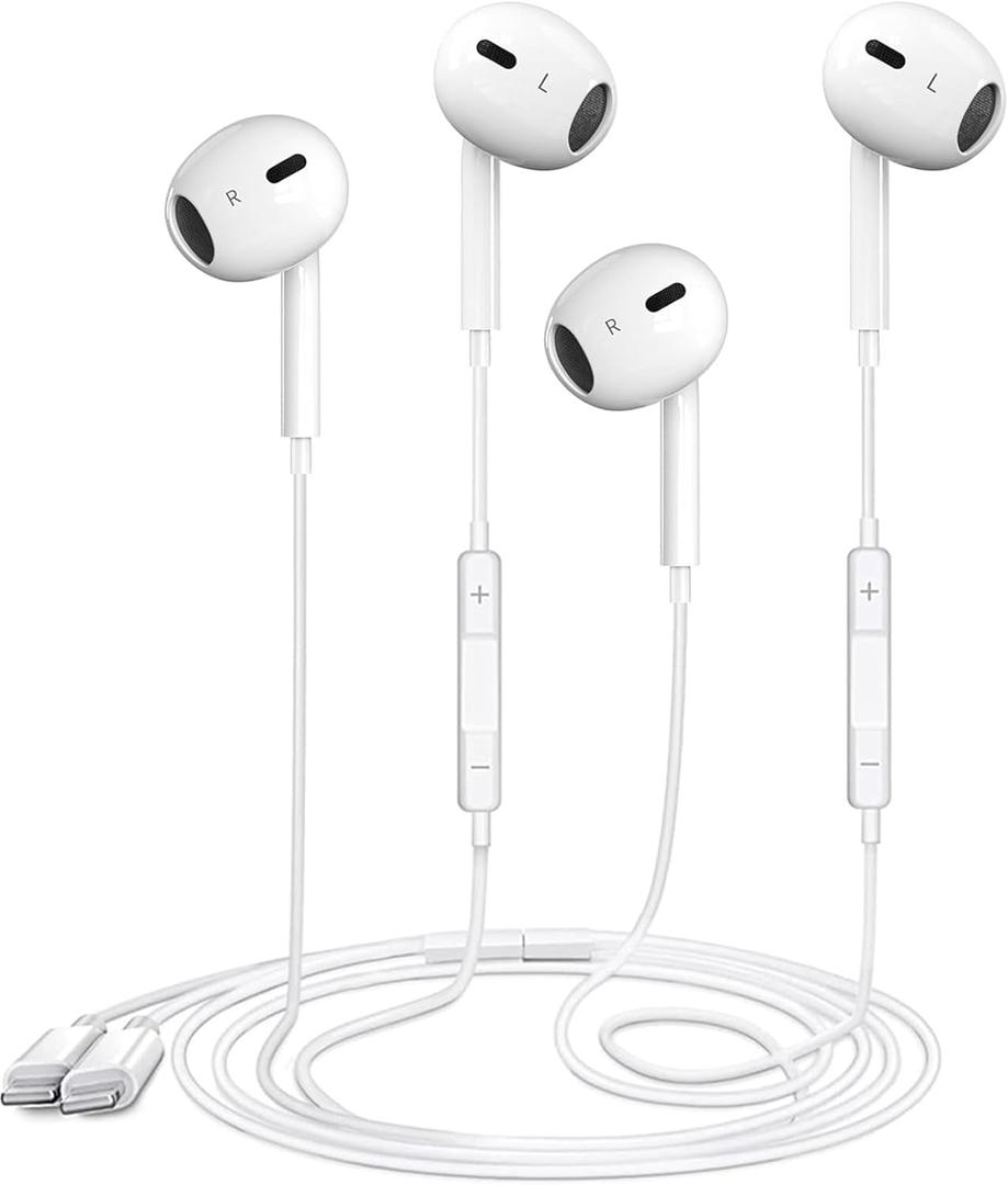 2 Packs Wired Earbuds Headphones for iPhone with Built-in Mic & Volume Control Plug & Play HiFi Stereo Nosie Reduction Earphone Compatible with iPhone 14/13/12/11/XR/XS/X/8/7/SE Support All iOS System