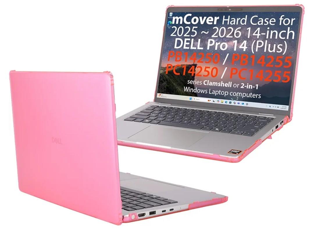 mCover Case ONLY Compatible for 2025-2026 14" Dell Pro 14 Plus PB14250 PB14255 and Pro 14 PC14250 PC14255 Windows PC (NOT Fitting Any Other Dell Models)- Pink