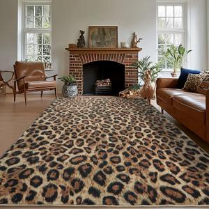 Cheetah Rug Area Rugs for Living Room, 9x12 Large Animal Print Rug
Machine Washable, Soft Cow Rug for Bedroom Dining Room Western Home Decor, Non-Slip Low Pile Indoor Floor Carpet