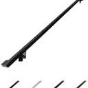 Modern Aluminum Handrail Grab Bar Kit, Adjustable Steel Brackets Included, Returns to Wall, Powder Coated Finish (Black, 5 Foot Handrail Set)