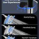 Shower Head with Handheld High Pressure, Rain Shower Head with Fixed Showerhead and 9 Sprays Handheld Shower, Detachable 2-IN-1 Shower head with 59" Rotatable Stainless Steel Hose (Brushed Chrome)