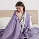 ESTINGO Electric Throw Blanket, Heated Blanket Flannel Sherpa with 4 Hours Auto Off & 5 Heating Levels, Washable Heating Throw with Overheat Protection for Home, Ideal Gift, 50"x60", Lavender Violet