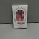 24Pcs Valentines Press on Nails Short Square Fake Nails Romantic Love Heart False Nails with Pink Glitter Design Valentine's Glue on Nail Glossy Full Cover Artificial Stick on Nails for Women Manicure