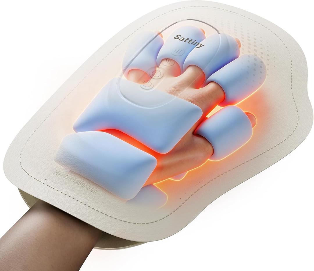 Hand Massager with Heat and Air Compression Relaxing Therapy for Arthritis & Carpal Tunnel Relief Ultra-Thin, Cordless Rechargeable with Adjustable Intensity & Temp Presents for Men Women