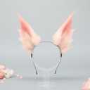 Faylay Furry Handmade Rabbit/Wolf/Fox Ear Headband Cosplay Hair Simulated fluffy Fox Ear Headband Accessorie for Man/Women (Pink)