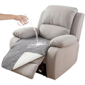 Genina 100% Waterproof Recliner Chair Covers, Anti-Slip Recliner Cover Dog Chair Cover Furniture Protector, Chair Sofa Slipcover for Pets Dogs, 1 Piece (Light Gray, Recliner) (Recliner (1 Piece 23.6x39.3 Inch))