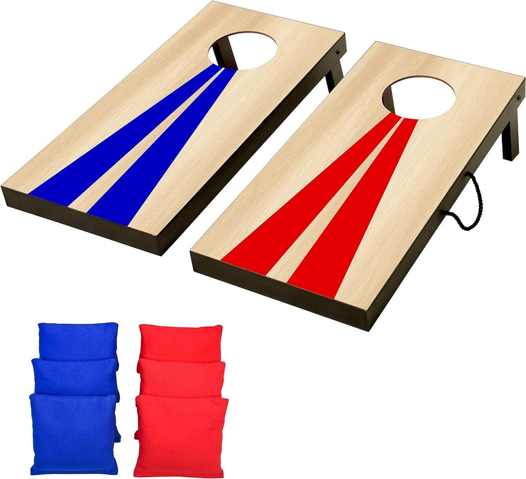 GoSports 2 ft x 1 ft Portable Size Cornhole Set - Ready To Play with 6 Bean Bags and 2 Conrhole Boards - Great for Indoor, Outdoor, Family Events, Game Nights, and Backyard Play