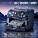Aneken Money Counter with Value Count for USD/EUR/CAD, UV/MG/IR/DD/MT Counterfeit Detection, Top-Loading Bill Counter, 3.5" TFT Display, Batch & Add Functions, 3 Speeds, Up to 1,500 Notes/Min
