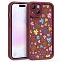 FUXICASE Case for iPhone 15, Silicone Shockproof Cover Women