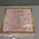 DataMoon 1st Birthday Decorations Boxes for Baby Girl - 3PCS Pink Rose Gold Onederful First Birthday Balloons Boxes, One Year Old Happy Birth Party Theme Cardboard Box for Cake Smash Photo Props