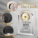Boss Gifts for Men Acrylic Clock Best Boss Gifts for Men Women Appreciation Clock for Office Leader Manager Going Away Gift Acrylic Desk Sign for Women Lady Male Leader Idea Home Desk Table Decor