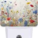 Wildflowers Floral Night Light Plug into Wall,Nightlights with Light Sensor Dusk to Dawn,Plug in Night Lights for Kids,Warm Lamps for Bathroom Bedroom Kitchen