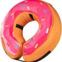 Grand Line Donut Inflatable Collar for Dogs and Cats, Soft Recovery Dog Cone After Surgery, Protective Pet Neck Cone for Small, Medium, Large Dogs, Not Block Vision (Pink, M)