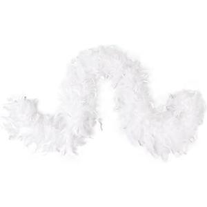 MAOFENG Chandelle Turkey Feather Boa 1.64 Yards 30g for Halloween Dancing Wedding Party DIY Craft Costume Decoration Feather Boa,White