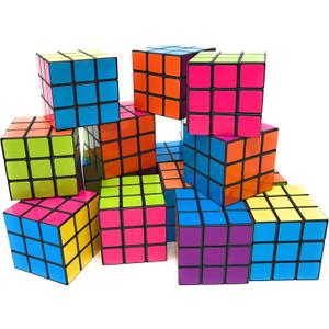 Bulk 24 Pack 3x3 Speed Puzzle Cubes - Classic Magic Brain Teasers, Party Favors, Classroom Prizes, Birthday Stocking Stuffers - Bright Colors, Beginner Friendly