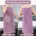 Unisex Bath Towel, Wearable After Bath Towel Set, Wearable Quick Dry Shower Gym Towel(53" x 31", Purple)