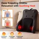 Shiatsu Back and Neck Massager with Heat,3D Kneading Heated Massage Pillow for Back,Neck,Leg Pain Relief Deep Tissue - Relax at Home,Office,Car,Chair,Gifts for Men,Women,Mom,Dad