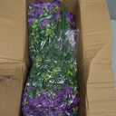 Elyum Artificial Flowers for Outdoors, 18 Bundles Artificial Plants & Flowers Outdoor, UV Resistant Faux Flowers Outdoor Fake Flowers for Outside Porch Window Box Decoration(Purple)