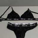 COZYEASE Women's 2 Piece Lingerie Sets Goth Velvet Floral Wireless Bra and Panty Underwear Set, L