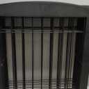 LZRS 6-Panel Extra Wide Wooden Freestanding Dog Gate: Foldable Solid Wood and Steel Wire Chew Resistant Safety Barrier for Doorways, Stairs, and Open Long Spaces Indoor Use, Black