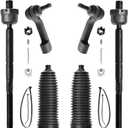 6pcs Front Inner And Outer Tie Rod Ends Complete Kit with Boots for 2007-2017 Ford Expedition F-150 and 2007-2014 Lincoln Navigator
