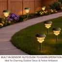 6-Pack 16.5" Solar Stake Lights Outdoor Waterproof - Warm White LED Decorative Lights for Pathway Patio Yard - Landscape Lamps for Sidewalk Decor