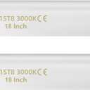 F15T8 18 Inch 15W T8 Replacement Tube Bulb Warm White 3000K Medium Bi-Pin G13 Base 2 Count