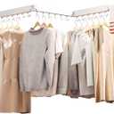 Clothes Drying Rack,Laundry Drying Rack Wall Mount, Wall Mounted Clothes Rack,Retractable,Collapsible(Tri-Fold),Drying Rack Clothing,can Fold Upward & Left & Right,Space Saver, White Color