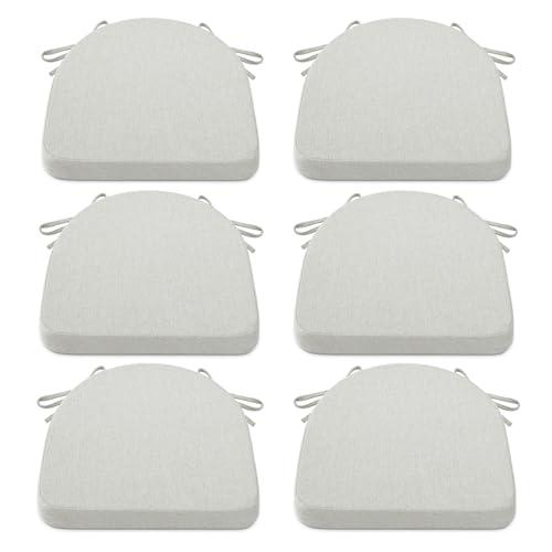 Shinnwa Kitchen Chair Cushions Set of 5, Non-Slip Dining Chair Cushions with Ties and Machine Washable Cover, 5 Pack, 17 x 16.5 x 2in, Off White
