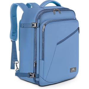 MATEIN Cute Backpack for Women, Nurses Teacher, Expandable Water Resistant Carry on Backpacks for Business Trip, 45L Rucksack for Traveler Outdoor Sports, Gift for Traveling (Light Blue)