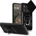 for Motorola Edge-2025 Case Sliding Camera Cover and Multi Angle Stand for Moto Edge 2025 Case,Black