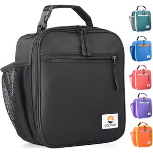 CaCTOUR Lunch Box for Men Women Adult,Premium Insulated Lunch Bag,Portable Small LunchBox for School Work Picnic (Black)